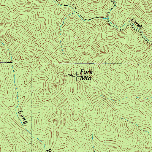 Topographic Map of Fork Mountain, NC
