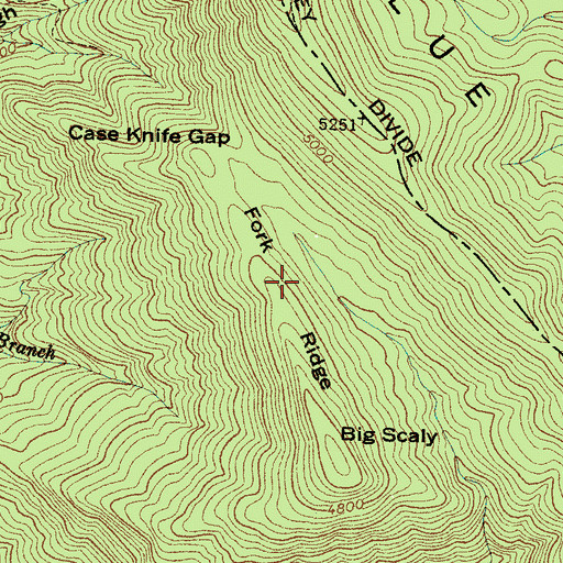 Topographic Map of Fork Ridge, NC