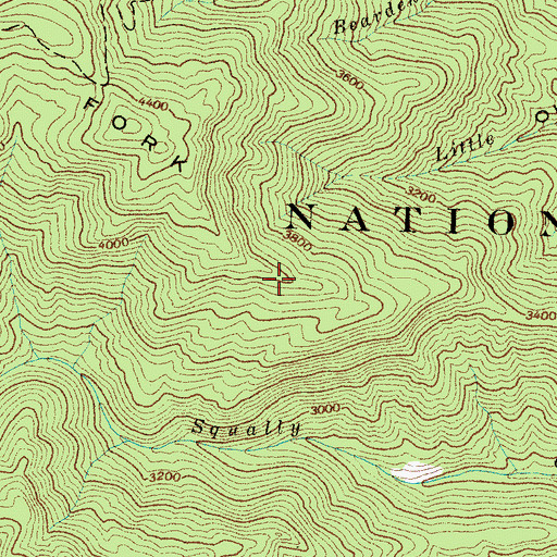 Topographic Map of Fork Ridge, NC
