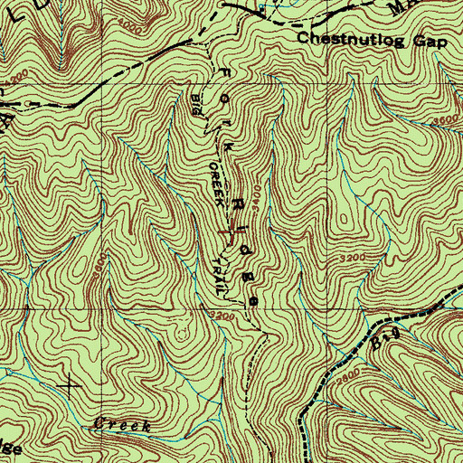 Topographic Map of Fork Ridge, NC