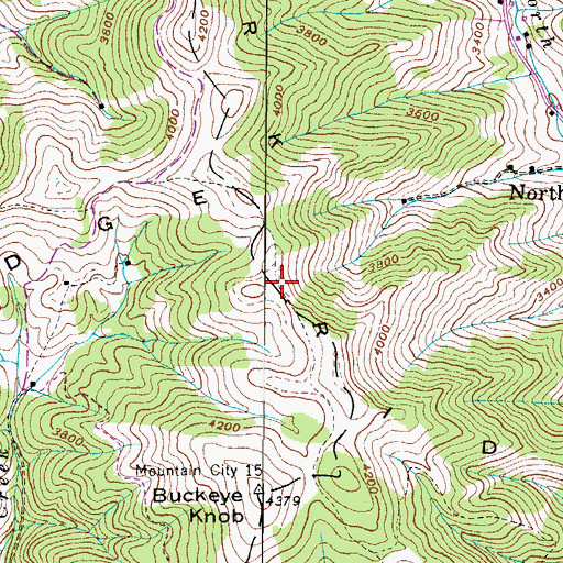 Topographic Map of Fork Ridge, NC