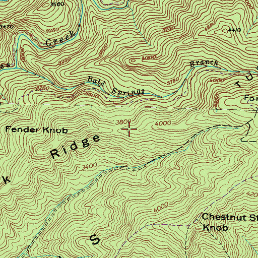 Topographic Map of Fork Ridge, NC