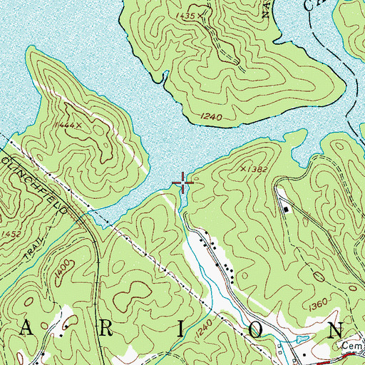 Topographic Map of Forsyth Creek, NC