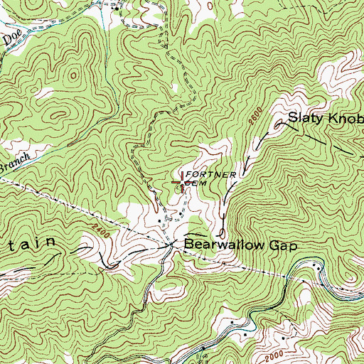 Topographic Map of Fortner Cemetery, NC