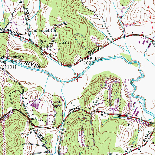 Topographic Map of Foster Creek, NC