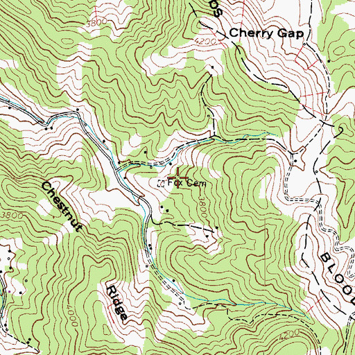 Topographic Map of Fox Cemetery, NC