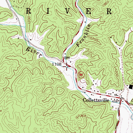 Topographic Map of Franklin Branch, NC