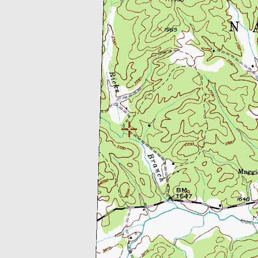 Topographic Map of Frankum Branch, NC