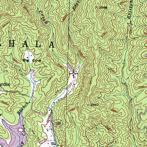 Topographic Map of Freeman Branch, NC