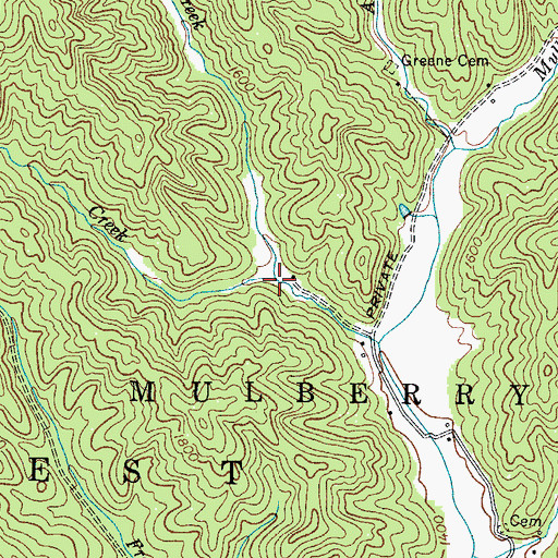 Topographic Map of Friddle Creek, NC
