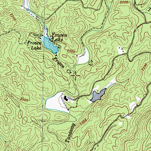 Topographic Map of Frozen Creek, NC