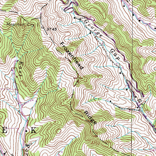 Topographic Map of Frozenhead Ridge, NC