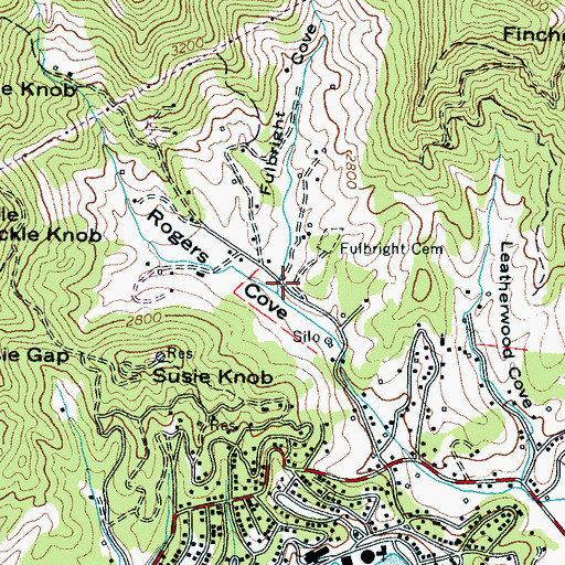 Topographic Map of Fulbright Cove, NC