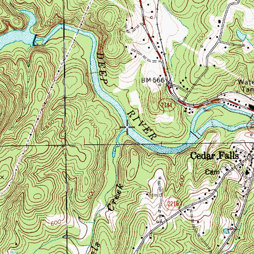 Topographic Map of Gabriels Creek, NC