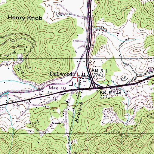 Topographic Map of Gaddis Branch, NC