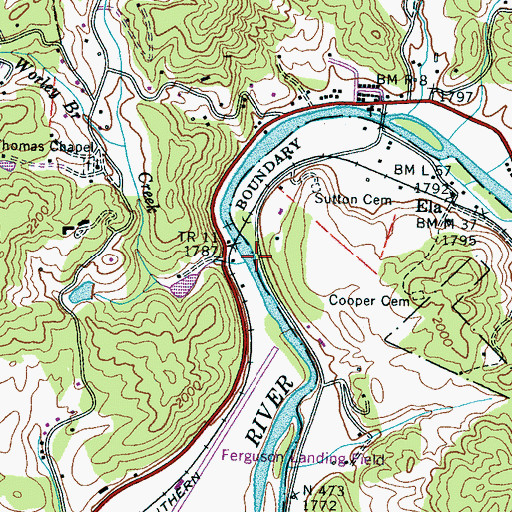 Topographic Map of Galbraith Creek, NC