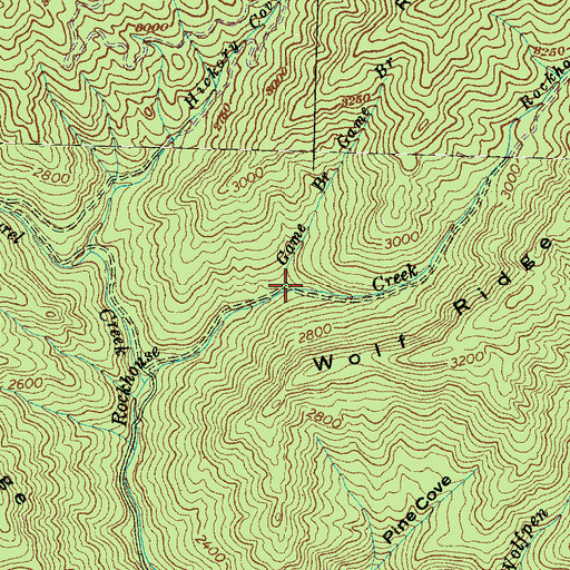 Topographic Map of Game Branch, NC