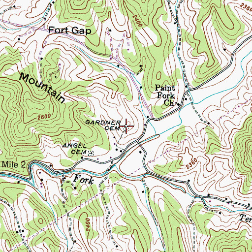 Topographic Map of Gardner Cemetery, NC