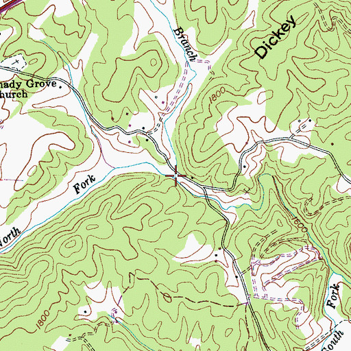 Topographic Map of Garland Branch, NC