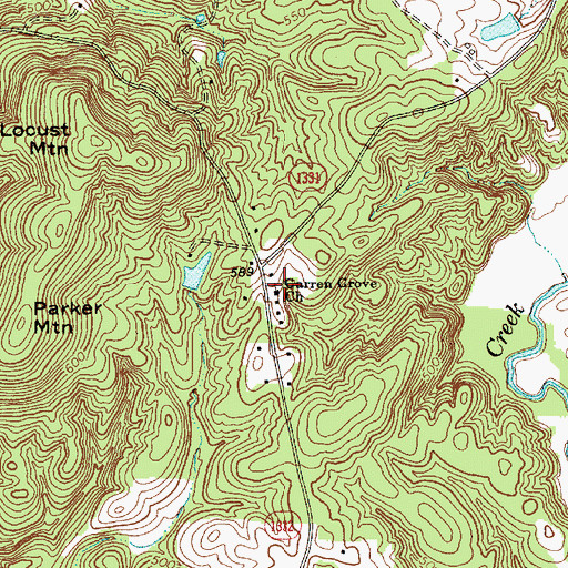 Topographic Map of Garren Grove Church, NC