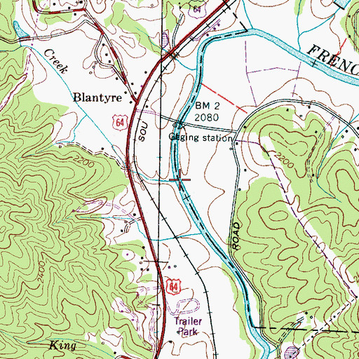 Topographic Map of Gash Creek, NC