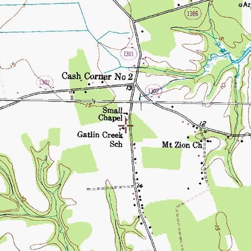Topographic Map of Gatlin Creek School, NC