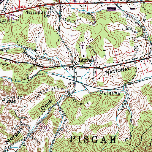 Topographic Map of George Branch, NC