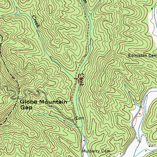 Topographic Map of Georges Creek, NC