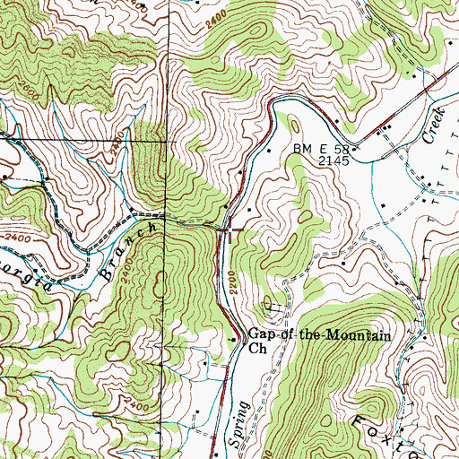 Topographic Map of Georgia Branch, NC
