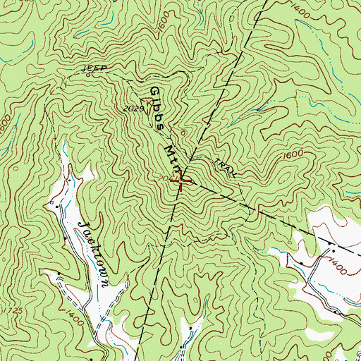 Topographic Map of Gibbs Mountain, NC