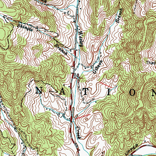 Topographic Map of Gibson Branch, NC