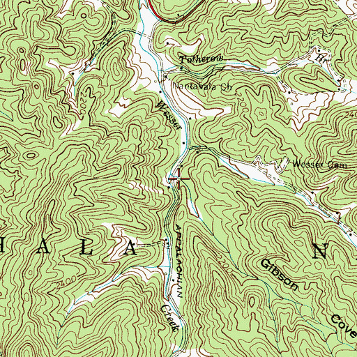 Topographic Map of Gibson Cove, NC