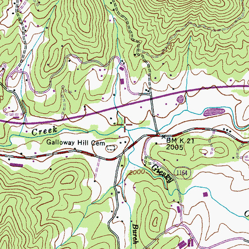 Topographic Map of Giesky Creek, NC