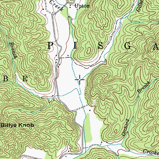 Topographic Map of Gilbert Branch, NC