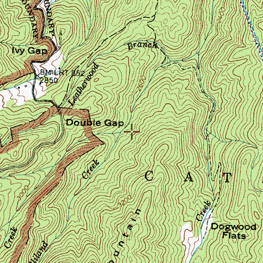 Topographic Map of Gilliland Creek, NC
