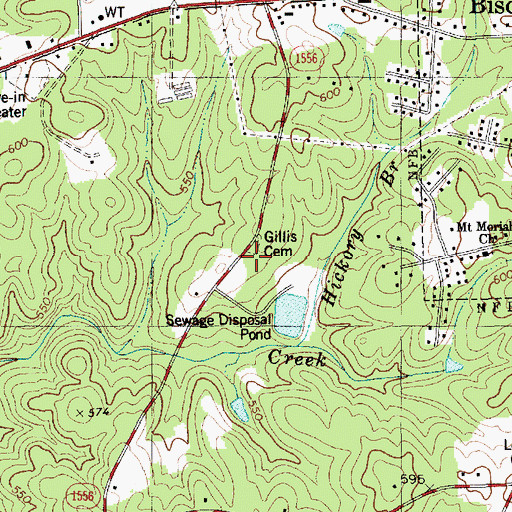 Topographic Map of Gillis Cemetery, NC