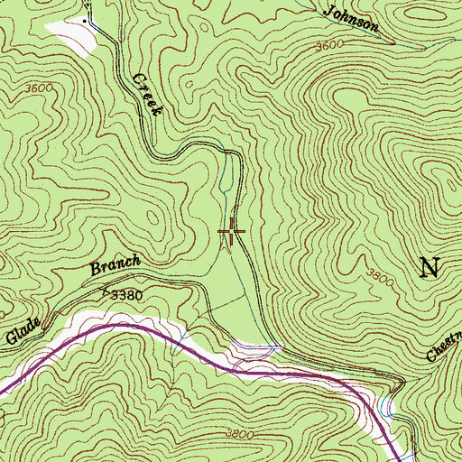 Topographic Map of Glade Branch, NC