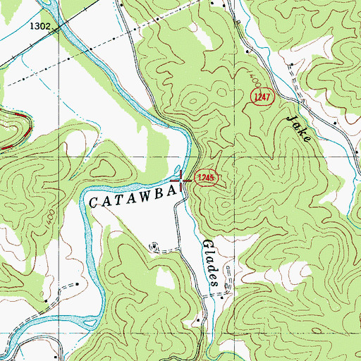 Topographic Map of Glades Creek, NC