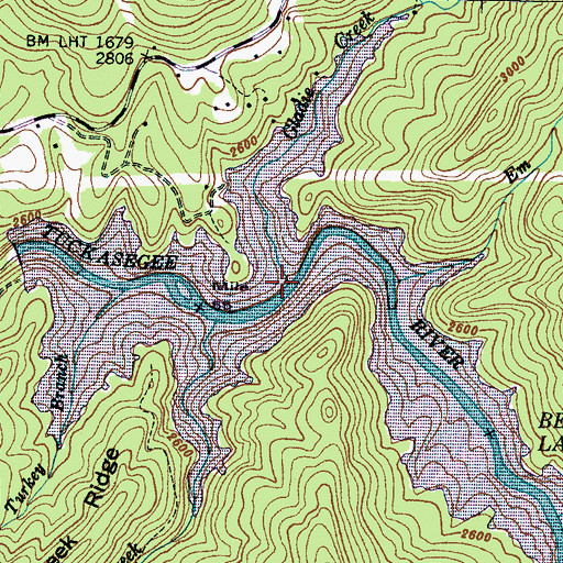 Topographic Map of Gladie Creek, NC