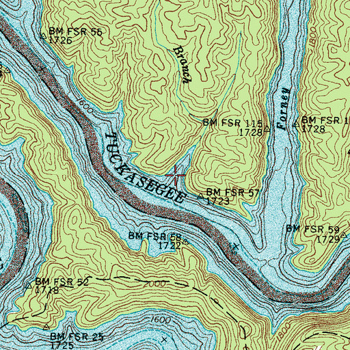 Topographic Map of Glady Branch, NC