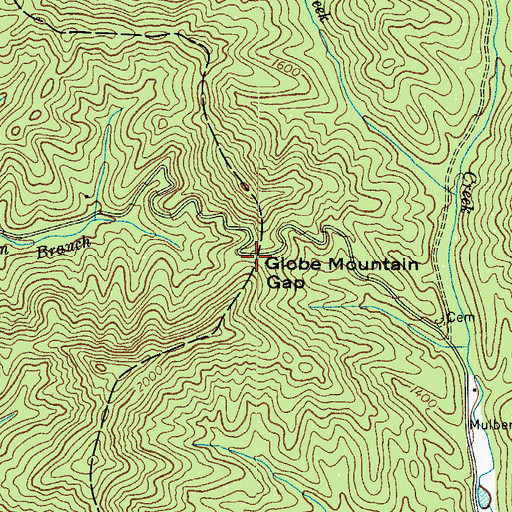 Topographic Map of Globe Mountain Gap, NC