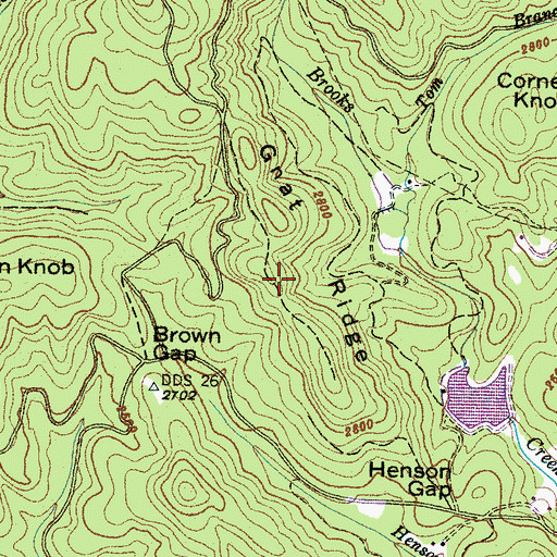 Topographic Map of Gnat Ridge, NC