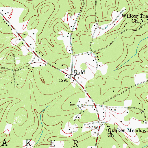 Topographic Map of Gold, NC