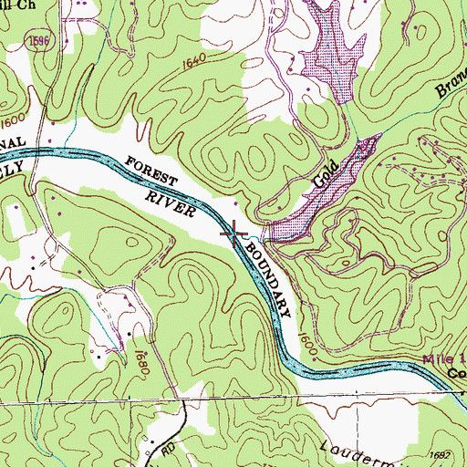 Topographic Map of Gold Branch, NC