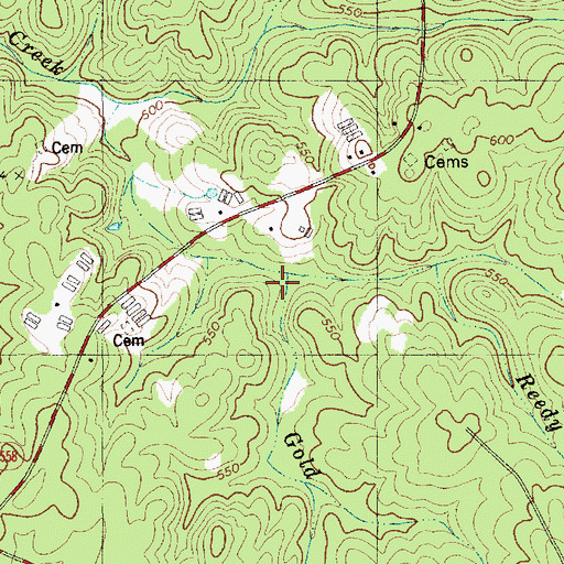 Topographic Map of Gold Branch, NC