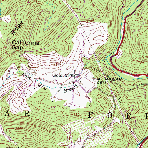 Topographic Map of Gold Mine, NC