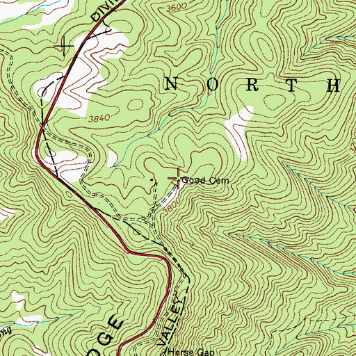 Topographic Map of Good Cemetery, NC