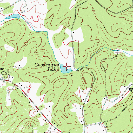 Topographic Map of Goodmans Lake, NC