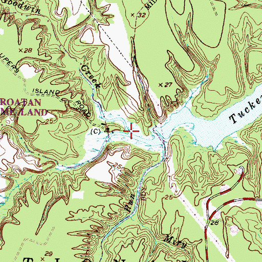 Topographic Map of Goodwin Creek, NC