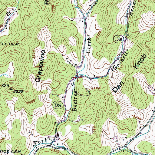 Topographic Map of Gosnell Branch, NC